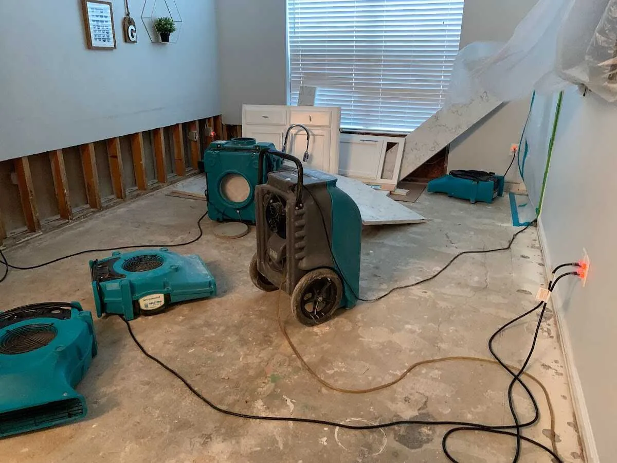 Dehumidifier in flood-cut room for Water Extraction & Removal in South Fayette